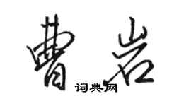 駱恆光曹岩行書個性簽名怎么寫