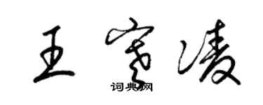 梁錦英王寒凌草書個性簽名怎么寫