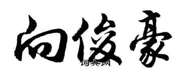 胡問遂向俊豪行書個性簽名怎么寫