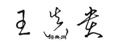 駱恆光王真貴草書個性簽名怎么寫