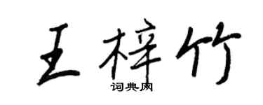 王正良王梓竹行書個性簽名怎么寫