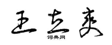 曾慶福王立爽草書個性簽名怎么寫