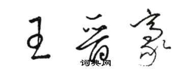 駱恆光王晉豪草書個性簽名怎么寫