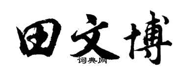 胡問遂田文博行書個性簽名怎么寫
