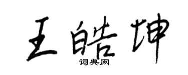 王正良王皓坤行書個性簽名怎么寫