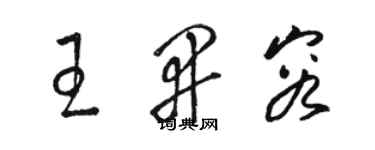 駱恆光王開容草書個性簽名怎么寫