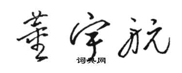 駱恆光董宇航草書個性簽名怎么寫