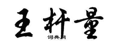 胡問遂王桿量行書個性簽名怎么寫