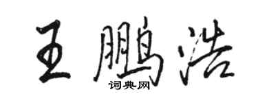 駱恆光王鵬浩行書個性簽名怎么寫