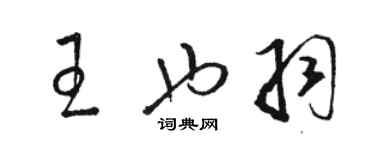 駱恆光王也羽草書個性簽名怎么寫