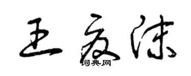 曾慶福王夏沫草書個性簽名怎么寫