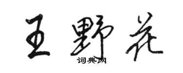 駱恆光王野花行書個性簽名怎么寫