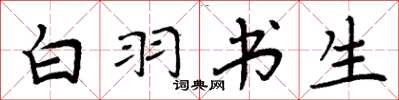 周炳元白羽書生楷書怎么寫