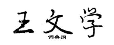 曾慶福王文學行書個性簽名怎么寫