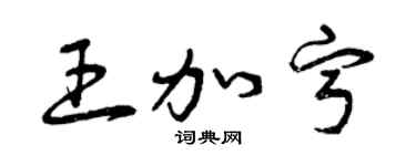 曾慶福王加寧草書個性簽名怎么寫