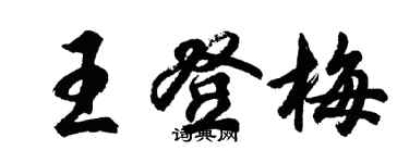 胡問遂王登梅行書個性簽名怎么寫