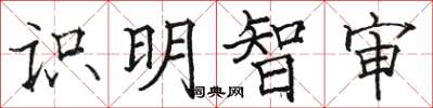 駱恆光識明智審楷書怎么寫