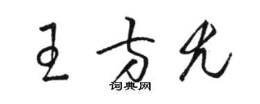 駱恆光王方尤草書個性簽名怎么寫