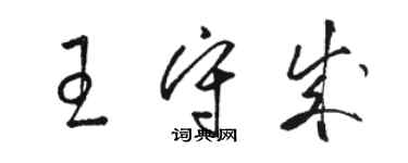 駱恆光王守成草書個性簽名怎么寫