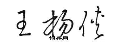 駱恆光王楊俠草書個性簽名怎么寫