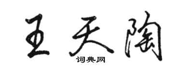 駱恆光王天陶行書個性簽名怎么寫