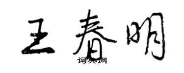 曾慶福王春明行書個性簽名怎么寫