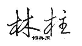 駱恆光林柱行書個性簽名怎么寫