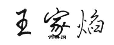 駱恆光王家焰行書個性簽名怎么寫