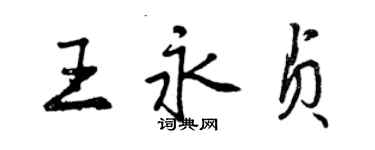 曾慶福王永貞行書個性簽名怎么寫