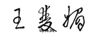 駱恆光王雙媚草書個性簽名怎么寫