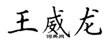 丁謙王威龍楷書個性簽名怎么寫