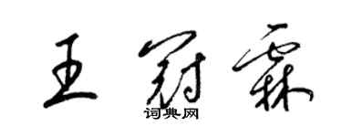 梁錦英王冠霖草書個性簽名怎么寫