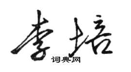 駱恆光李培行書個性簽名怎么寫