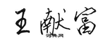 駱恆光王獻富行書個性簽名怎么寫