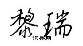 王正良黎瑞行書個性簽名怎么寫