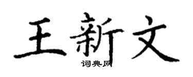 丁謙王新文楷書個性簽名怎么寫