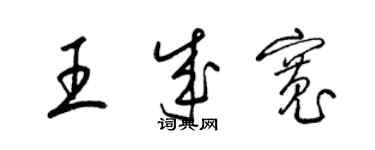 梁錦英王成寬草書個性簽名怎么寫