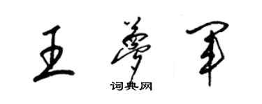 梁錦英王夢軍草書個性簽名怎么寫