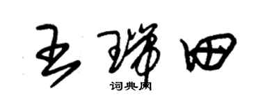 朱錫榮王瑞田草書個性簽名怎么寫