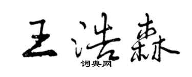 曾慶福王浩森行書個性簽名怎么寫