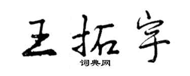 曾慶福王拓宇行書個性簽名怎么寫