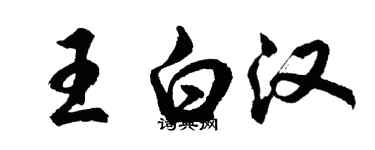 胡問遂王白漢行書個性簽名怎么寫