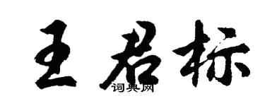胡問遂王君標行書個性簽名怎么寫