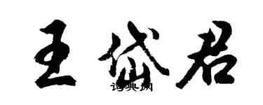 胡問遂王岱君行書個性簽名怎么寫