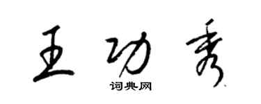 梁錦英王功秀草書個性簽名怎么寫