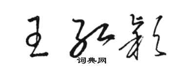 駱恆光王紅穎草書個性簽名怎么寫