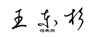 梁錦英王東杉草書個性簽名怎么寫