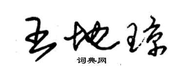 朱錫榮王地瓊草書個性簽名怎么寫