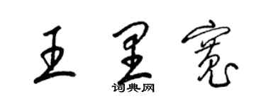 梁錦英王里寬草書個性簽名怎么寫