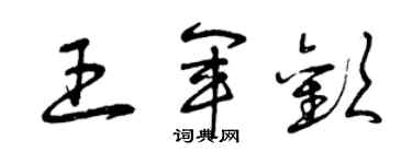 曾慶福王軍歡草書個性簽名怎么寫